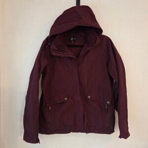 Lands End Maroon Parka Coat Water Resistant Chore Jacket Women's M (10-12)